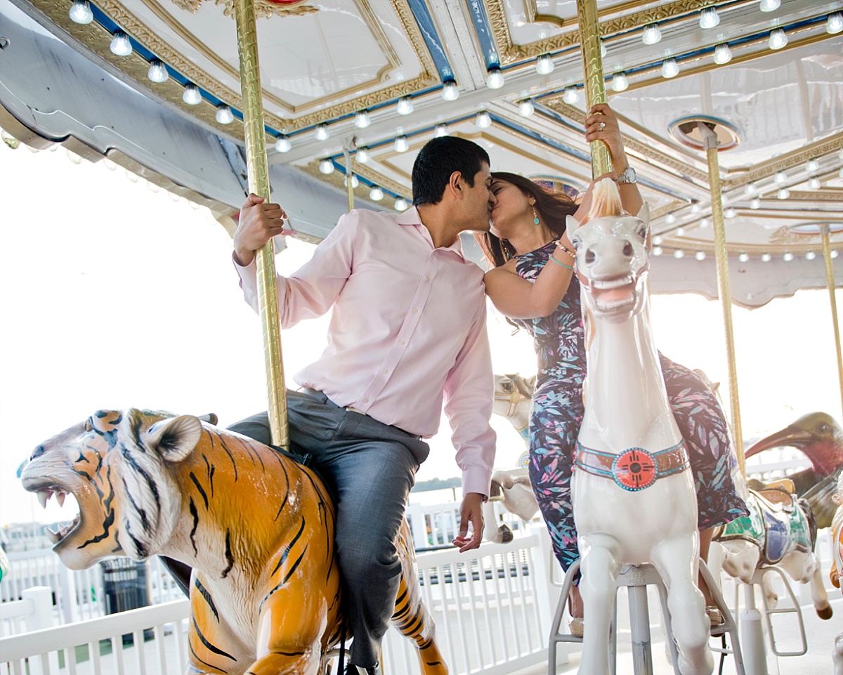 Engagement Session on the National Harbor Carousel