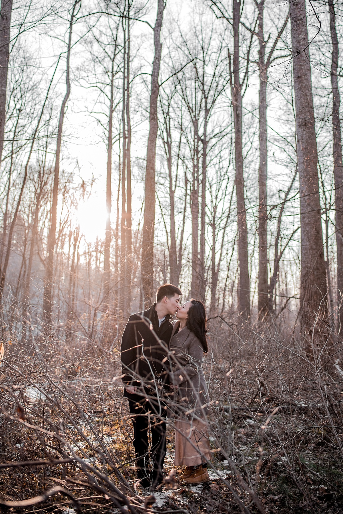Snowy Winter Engagement Session in Clifton, VA