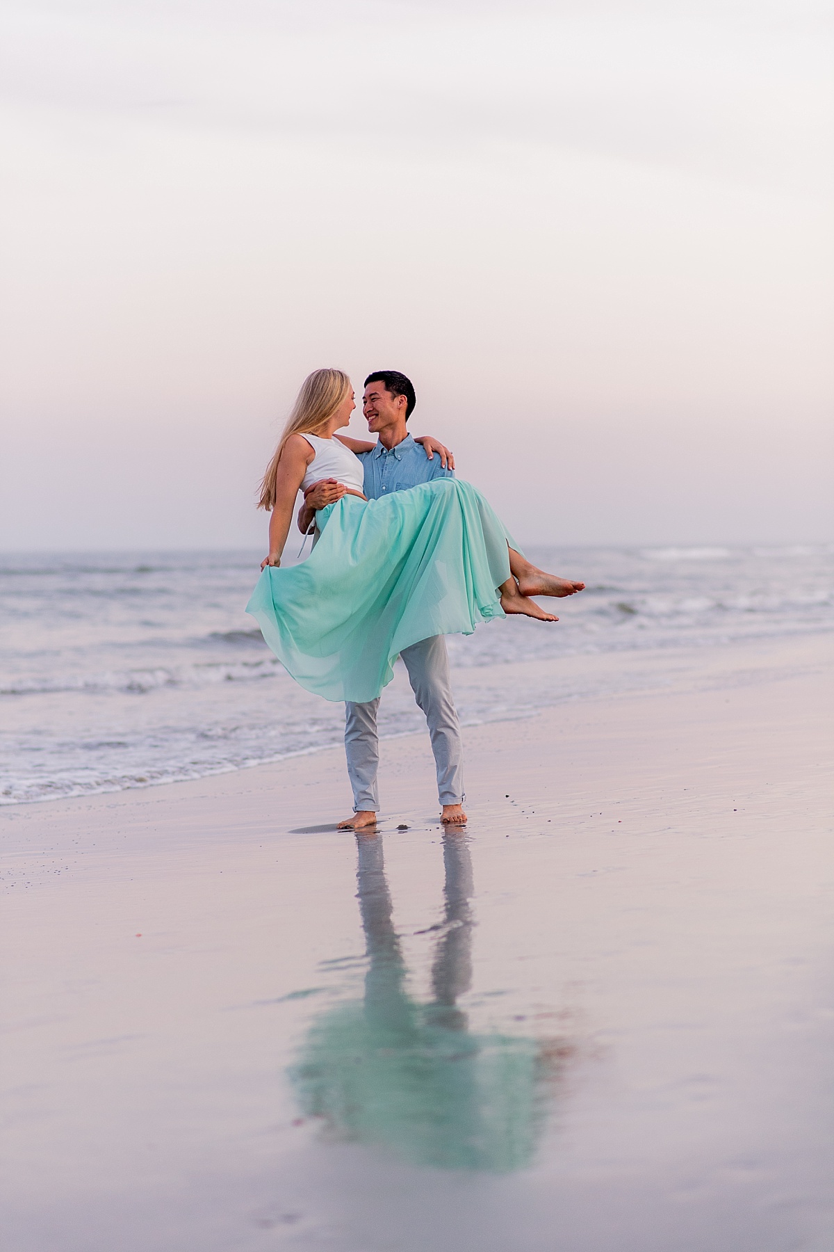 Pawleys Island Engagement Session at the Beach in Pastel Colors